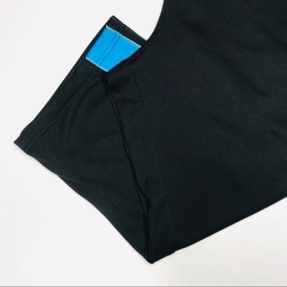 REEBOK Black w/ Blue Capri Striped Sweatpants - Picture 2 of 6